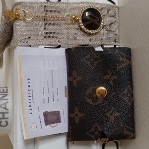 NWOT Upcycled LOUIS VUITON CREDITCARD HOLDER AND LV BAG CHARM..